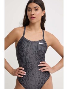Nike jednoczęściowy strój kąpielowy Hydrastrong Delta kolor szary miękka miseczka