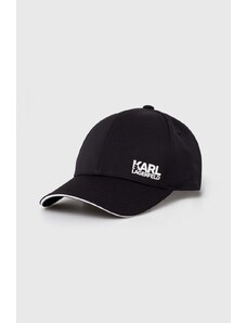 Karl Lagerfeld czapka z daszkiem kolor czarny z nadrukiem 542122.805616