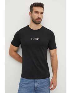 Guess t-shirt bawełniany męski kolor czarny z aplikacją M4GI92 I3Z14