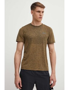 Under Armour t-shirt do biegania Seamless Stride kolor zielony wzorzysty