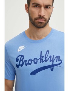 Nike t-shirt bawełniany Brooklyn Dodgers męski kolor niebieski z nadrukiem