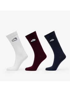 adidas Originals Męskie skarpety adidas Crew Socks 3-Pack Maroon/ White/ Shadow Navy
