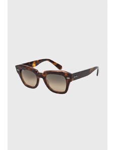 Ray-Ban okulary przeciwsłoneczne STATE STREET damskie kolor brązowy 0RB2186