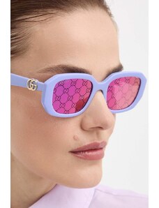 Gucci okulary przeciwsłoneczne damskie kolor fioletowy