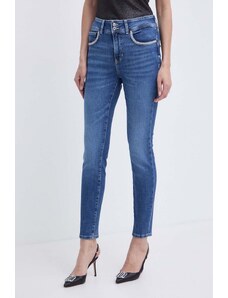 Guess jeansy damskie kolor niebieski W4GA34 D5923