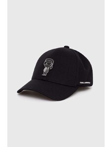 Karl Lagerfeld czapka z daszkiem kolor czarny z aplikacją 542118.805611