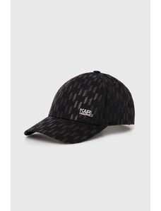Karl Lagerfeld czapka z daszkiem kolor czarny z nadrukiem 542123.805615