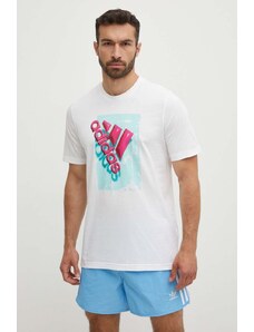 adidas t-shirt bawełniany męski kolor biały z nadrukiem IR5826