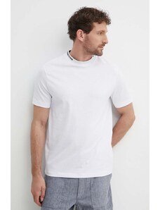 United Colors of Benetton t-shirt bawełniany męski kolor biały gładki