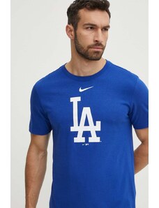 Nike t-shirt bawełniany Los Angeles Dodgers męski kolor niebieski z nadrukiem