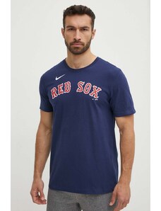 Nike t-shirt bawełniany Boston Red Sox męski kolor granatowy z nadrukiem
