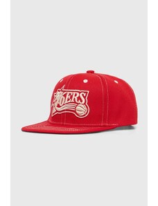 Mitchell&Ness czapka z daszkiem NBA PHILADELPHIA 76ERS kolor czerwony z aplikacją