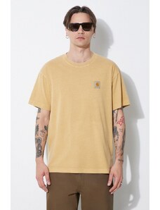 Carhartt WIP t-shirt bawełniany S/S Nelson T-Shirt męski kolor beżowy gładki I029949.1YHGD