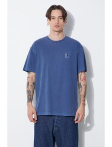 Carhartt WIP t-shirt bawełniany S/S Nelson T-Shirt męski kolor granatowy gładki I029949.1ZFGD