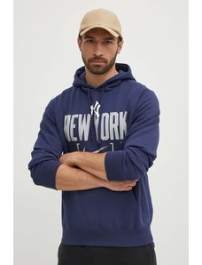 Nike bluza New York Yankees męska kolor niebieski z kapturem z nadrukiem