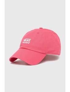 Vans czapka z daszkiem bawełniana kolor różowy z aplikacją