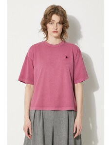 Carhartt WIP t-shirt bawełniany S/S Nelson T-Shirt damski kolor różowy I033051.1YTGD