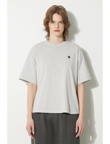 Carhartt WIP t-shirt bawełniany S/S Nelson T-Shirt damski kolor srebrny I033051.1YEGD