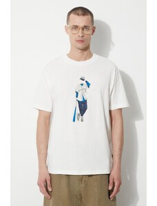 New Balance t-shirt bawełniany męski kolor beżowy z nadrukiem MT41577SST