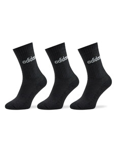 adidas Skarpety wysokie unisex Linear Crew Cushioned Socks 3 Pairs IC1301 Czarny
