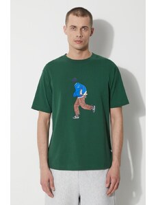 New Balance t-shirt bawełniany męski kolor zielony z nadrukiem MT41579NWG