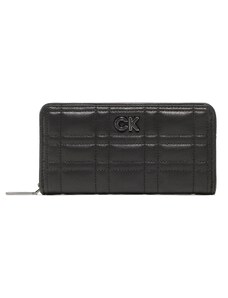 Duży Portfel Damski Calvin Klein Re-Lock Quilt Z/A Wallet Lg K60K609912 BAX