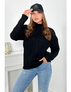ModaMia Sweter z półgolfem czarny