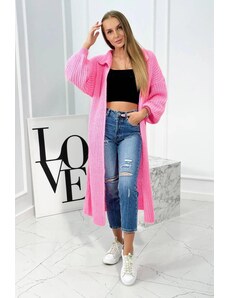 ModaMia Sweter z dodatkiem moheru w stójkę jasno różowy