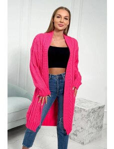 ModaMia Sweter z warkoczowym splotem różowy neon
