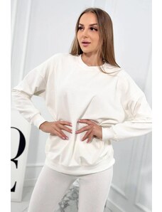ModaMia Komplet bawełniany bluza + legginsy ecru