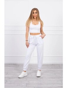 ModaMia Komplet top+spodnie biały