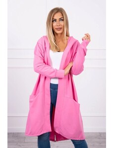 ModaMia Narzutka z kapturem oversize jasno różowa