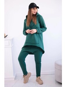 ModaMia Komplet ze spodniami Baggy ciemny zielony