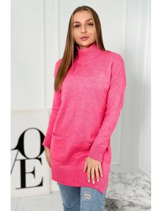 ModaMia Sweter ze stójką różowy