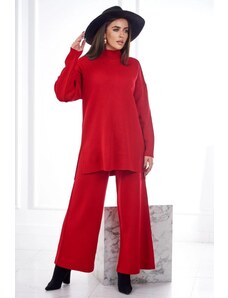ModaMia Komplet sweterkowy 2-częściowy czerwony
