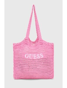 Guess torba plażowa kolor różowy E4GZ09 WG4X0