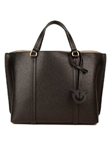 Pinko Skórzany shopper bag w kolorze czarnym - 25 x 20 x 12 cm