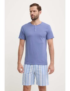 Fila piżama bawełniana kolor niebieski wzorzysta FPS1193