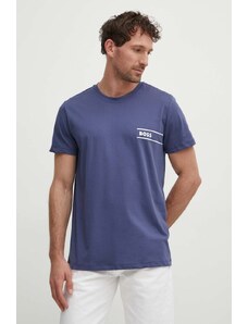 BOSS t-shirt bawełniany męski kolor granatowy z nadrukiem 50517715