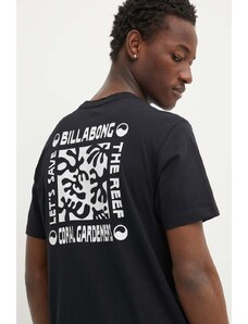 Billabong t-shirt bawełniany x Coral Gardeners męski kolor czarny z nadrukiem ABYZT02341