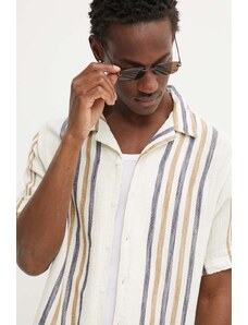 Solid koszula bawełniana męska kolor beżowy regular