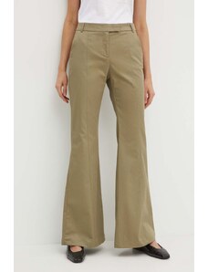 MAX&Co. spodnie damskie kolor zielony dzwony medium waist 2416131014200