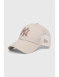 New Era czapka z daszkiem 9FORTY NEW YORK YANKEES kolor beżowy z aplikacją 60503621