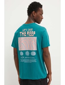 Billabong t-shirt bawełniany x Coral Gardeners męski kolor zielony z nadrukiem ABYZT02340