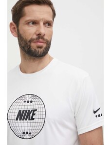 Nike t-shirt treningowy Lead Line kolor biały z nadrukiem