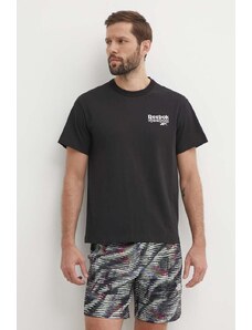 Reebok t-shirt bawełniany Brand Proud męski kolor czarny z nadrukiem 100076383