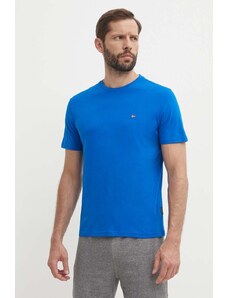 Napapijri t-shirt bawełniany SALIS męski kolor niebieski gładki NP0A4H8DB2L1