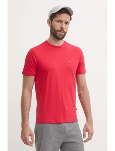 Napapijri t-shirt bawełniany SALIS męski kolor czerwony gładki NP0A4H8DR251