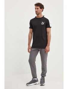 Puma t-shirt T7 męski kolor czarny z aplikacją 538204