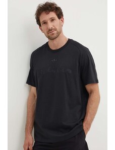 adidas Originals t-shirt bawełniany męski kolor czarny z aplikacją IT7473